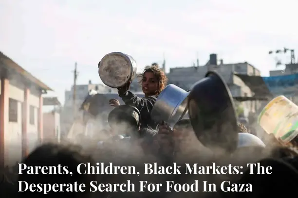  ?? ?? A girl tries to get food relief in the southern Gaza Strip city of Rafah, in March 2024. — Source: Khaled Omar/Xinhua/ZUMA