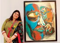  ?? — Supplied photos ?? Shrutika with her painting ‘mask’ and (right) 17-year-old Sadhana’s painting.