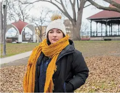  ?? JULIE JOCSAK TORSTAR ?? Niagara singer Ola Kiermacz plans to spend the night in Montebello Park Sunday to bring attention to homelessne­ss in St. Catharines.