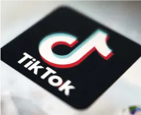  ?? / AP ?? TIKTOK. The TikTok app logo appears in Tokyo on Sept. 28, 2020.