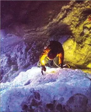  ?? Photo courtesy DM Production­s ?? Above, a photo of ice climbing in Naramata, and below, at Christie Falls in West Kelowna, from local filmmaker Dave Mai’s film “Ephemera” premiering this week at the Vancouver Internatio­nal Mountain Film Festival.