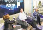  ?? Bonnie Biess / Getty Images for SiriusXM ?? Pattie Sellers, Connecticu­t Gov. Ned Lamont and his wife, Anne Lamont, speak during SiriusXM Business Radio's “Making A Leader” Series at SiriusXM Studios Friday in New York City.