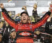  ?? AP ?? Austin Dillon found himself in Victory Lane at last year’s Daytona 500 after passing Aric Almirola in the final lap. Only three drivers have ever won the race back to back.