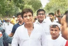  ?? ?? Raj Babbar, who has earlier been party’s Lok Sabha and Rajya Sabha MP from U.P., is pitted against BJP’s Rao Inderjit Singh.