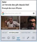  ??  ?? Saisissez un mot-clé dans le champ de recherche pour dénicher le gif adapté à l’objet de votre message.