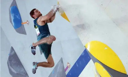  ?? Seokyong Lee/Shuttersto­ck ?? Australia’s Tom O’Halloran in action during the men’s combined sport climbing qualifiers at the 2020 Tokyo Olympics. Photograph: