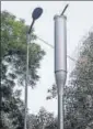  ?? MOHD ZAKIR/HT PHOTO ?? One of the smart poles seen on Kasturba Gandhi Marg on Wednesday.