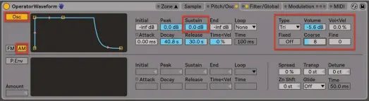  ??  ?? 13 Sampler's Mod Oscillator is another ‘secret' tool in Live. Combined with AMS files, it offers ratio-tuned Amplitude Modulation – an untapped resource similar to FM