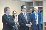  ?? ?? Cabinet Office minister Alex Burghart opens the Government Agency hub at Fletton Quays