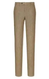  ??  ?? PIACENZA CASHMERE Camel-colored linen trousers / € 280