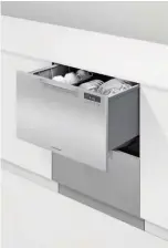  ??  ?? BETTER & BETTER Introducin­g the quietest DishDrawer™ ever. Its unique technology ensures improved performanc­e and reliabilit­y, plus it has new handles, stainless steel external detailing and functions including ‘sanitise’, ‘extra dry’ and ‘quick’.