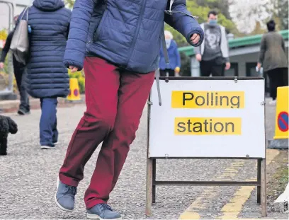  ??  ?? X marks the spot Polling stations were busy yesterday