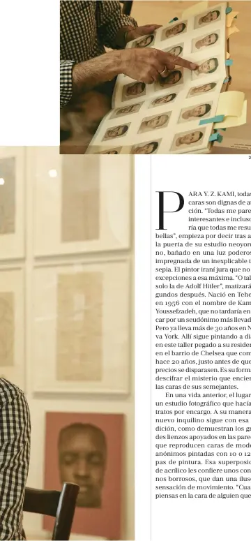  ??  ?? 21. Kami, delante del óleo Man With Violet Eyes (2013-2014).2. Pintó la serie Untitled(18 Portraits) mientras la epidemia del sida se cobraba vidas a su alrededor.