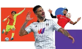  ?? ?? Up for the Cup: Djed Spence of Nottingham Forest, Fulham forward Aleksandar Mitrovic and Paul Pogba of Manchester United. Composite: Getty, Reuters, Alamy