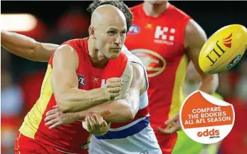  ?? PHOTO: JASON O’BRIEN/GETTY ?? WANTAWAY STAR: Gary Ablett of the Suns is hoping to move back to Geelong at the end of the AFL season.