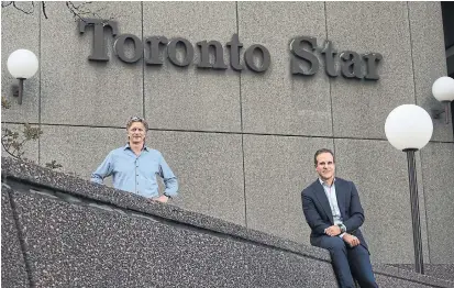  ?? STEVE RUSSELL TORONTO STAR ?? Paul Rivett, left, and Jordan Bitove formed NordStar Capital to buy Torstar for $52 million and take it private.