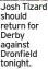  ?? ?? Josh Tizard should return for Derby against Dronfield tonight.