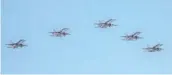  ?? JARROD VALLIERE U-T ?? San Diego-based Marine F/A-18Cs fly in formation over MCAS Miramar on Thursday.