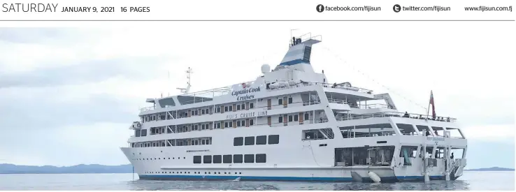  ?? Photo: Maraia Vula ?? The MV Reef Endeavour out in the Yasawa waters.