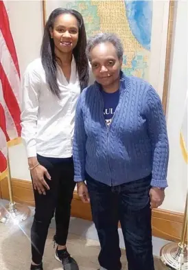  ??  ?? An image of Lori Lightfoot apparently taken after her haircut Sunday. The picture appeared on social media and was later posted on the @ChicagoGOP Twitter account.