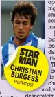  ??  ?? STAR MAN CHRIST
IAN BURGE
SS Hartlep
ool