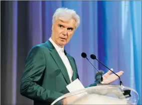  ?? IAN GAVAN/ GETTY IMAGES ?? David Byrne, former head of the band Talking Heads, will be talking about his book and music making at Pop Montreal. He’ll also perform on Friday.