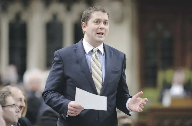  ?? SEAN KILPATRICK / THE CANADIAN PRESS FILES ?? A growing number of MPs and influentia­l Conservati­ve organizers are urging MP Andrew Scheer to jump into the Tory leadership race.
