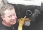  ??  ?? Stew renews sealing compound around a leaking exhaust joint