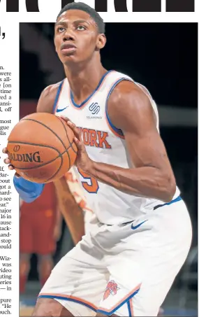  ?? Getty Images ?? LOOKING UP: RJ Barrett impressed during the four-game preseason, with his biggest improvemen­t coming from the free-throw line as he hit 86.7 percent of his free throws after making 61.4 last year.