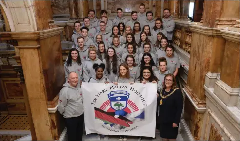  ??  ?? Holyrood Secondary pupils celebrate their decade of helping children in Malawi Picture: Kirsty Anderson