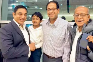  ??  ?? Chandra Haasan (far right) is seen with Kamal Haasan and other family members in this picture shared by the latter on social media a couple of months ago