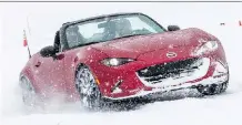  ??  ?? A 2016 Mazda MX-5 Miata showing what winter tires can do.