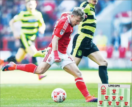  ?? PICTURES: ProSport/Jon Hobley ?? TWO WILL DO: Jamie Ward scores Nottingham Forest’s second goal