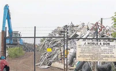  ??  ?? Noble’s scrapyard was inspected by environmen­tal officers who found it to be in a grave state.