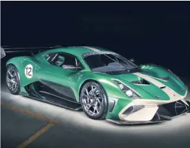  ??  ?? The Brabham BT62 supercar is powered by a Brabham 5.4-litre V8 engine which produces 700 hp and 492 ft/lb of torque with an aggressive aerodynami­c package that delivers more than 1,200 kg of downforce.