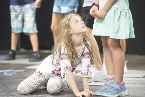  ?? ?? Zala Hedzic, 7, plays Toto during an “Over the Rainbow to Oz” camp at Arts Live Theater in Fayettevil­le. Winter classes start this week at many area arts organizati­ons.
(NWA Democrat-Gazette File Photo/J.T. Wampler)