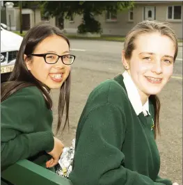  ??  ?? St Mary’s Junior Cert students Nhan Slevin and Christina Roche.