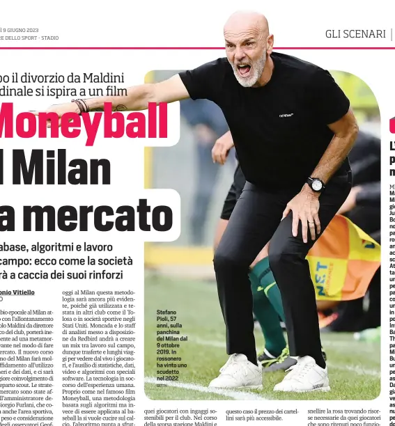  ?? GETTY ?? Stefano Pioli, 57 anni, sulla panchina del Milan dal 9 ottobre 2019. In rossonero ha vinto uno scudetto nel 2022