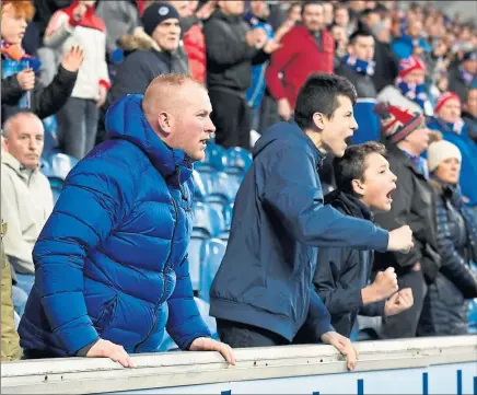  ?? Picture: SNS ?? PATIENCE WEARING THIN: Rangers fans were quick to vent their anger at their team on Saturday.