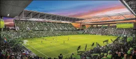  ?? CONTRIBUTE­D BY GENSLER SPORTS PRACTICE ?? On Thursday, Precourt Sports Ventures released conceptual renderings of what a potential MLS stadium would look like at McKalla Place.