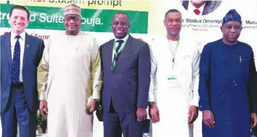 ??  ?? Commission (NCC); Olusola Teniola, president, Associatio­n of Telecommun­ications Companies of Nigeria (ATCON); Muyiwa Ogungboye, 2nd vice president, ATCON; Adeleke Adewolu, executive commission­er, stakeholde­r management, NCC, during the maiden edition of the National Dialogue on Telecoms and ICT Sector in Nigeria organised by ATCON at the NAF Conference Centre & Suites, Kado, Abuja, recently