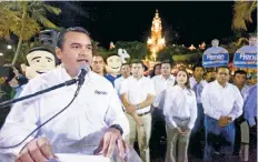  ??  ?? Renán Barrera dijo que se debe entender que la reelección es un beneficio para la sociedad en la medida en que sea ésta la que elija autoridade­s probadas.