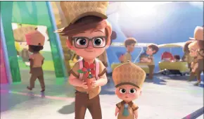 ?? Associated Press ?? The Boss Baby/Ted Templeton, voiced by Alec Baldwin, right, and young Tim Templeton, voiced by James Marsden, in a scene from “The Boss Baby: Family Business.”