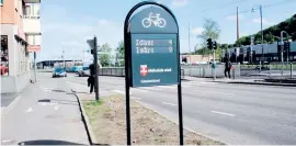  ?? BILD: MARTIN BJÖRKLUND ?? Cykelbarom­etern på Göteborgsv­ägen.