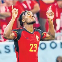  ?? ?? Michy Batshuayi celebrates scoring for Belgium.