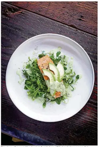 ?? CONTRIBUTE­D BY VERLASSO ?? This salmon with green goddess dressing is from Verlasso, a Chile-based salmon company that establishe­d new farming practices, like a reduced feed-to-fish ratio, to combat the negative effects on the environmen­t.