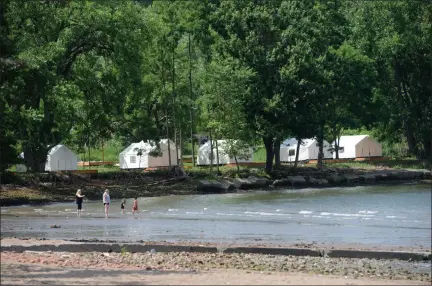  ?? TANIA BARRICKLO — DAILY FREEMAN FILE ?? Glamping tents on the Hutton Brickyards property in Kingston, N.Y., are seen from Kingston Point Beach.