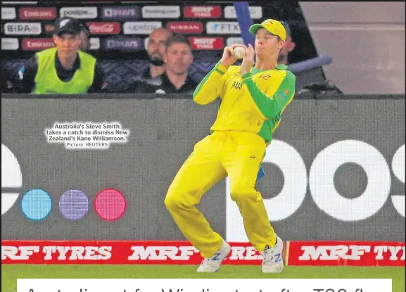  ?? Picture: REUTERS ?? Australia’s Steve Smith takes a catch to dismiss New Zealand’s Kane Williamson.