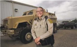  ?? JON AUSTRIA/THE DAILY TIMES VIA AP ?? Deputy Robyn Roe recently became the first female SWAT operator for the San Juan County department.
