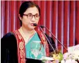  ?? ?? Prof. Chandrika Wijeyaratn­e addressing the gathering